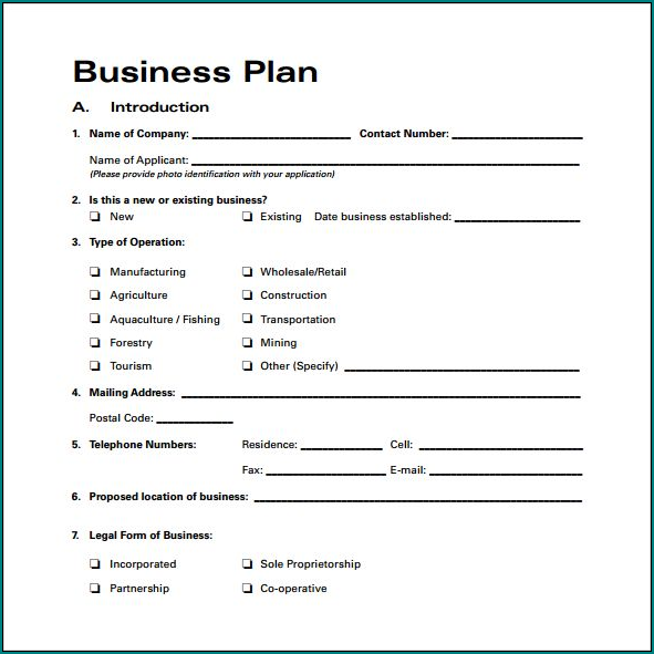 Example of Simple Business Plan Template Word