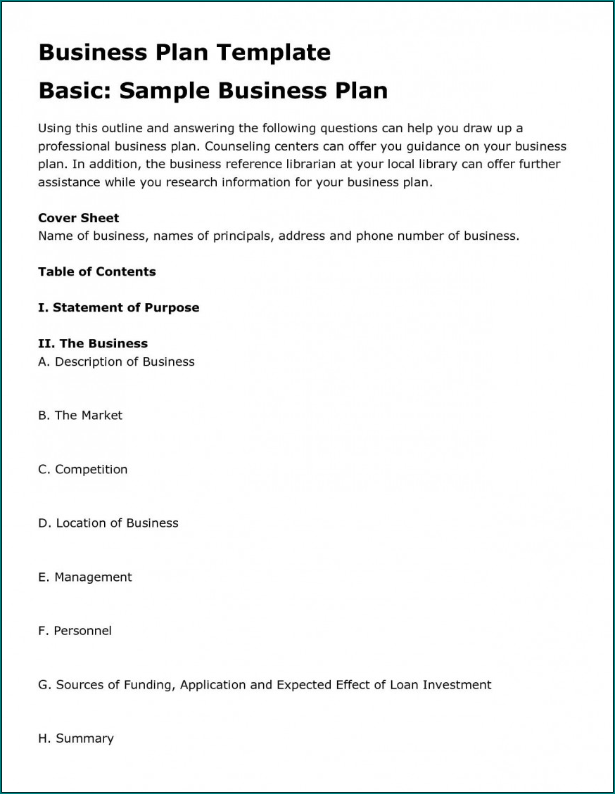 what are the simple business plan