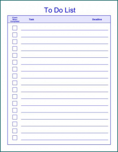 Example of To Do List Template Word | Bogiolo