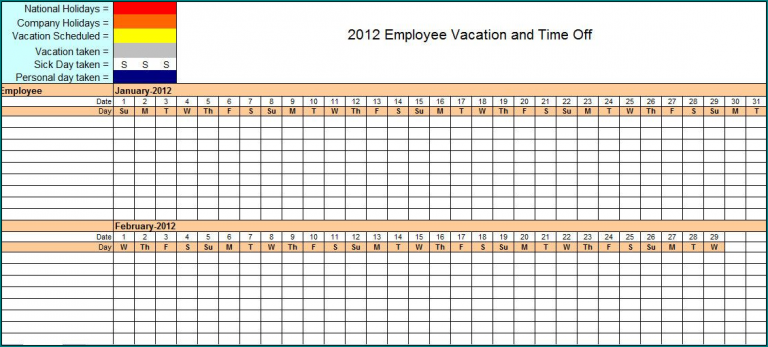 》Free Printable Vacation Schedule Template