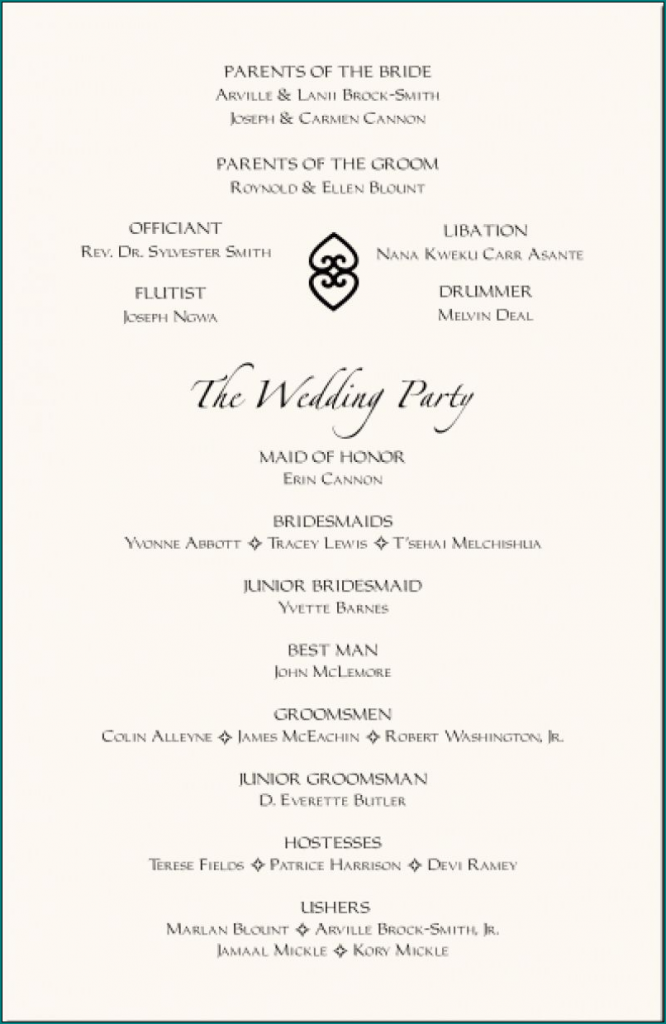 》free Printable Wedding Reception Program Template