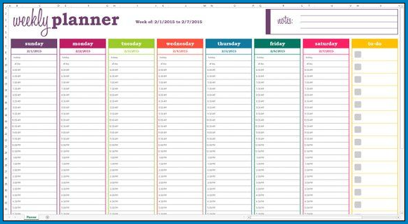 Example of Weekly Planner Template