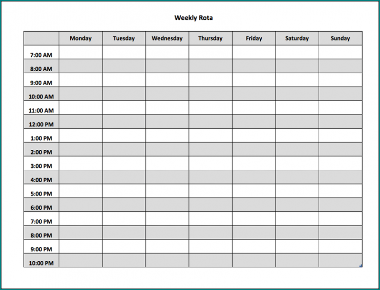 》Free Printable Weekly Schedule Template Word