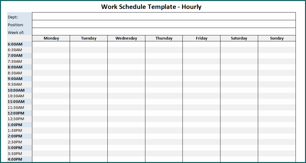 》Free Printable Excel Schedule Template