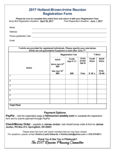 Family Reunion Planning Template Example