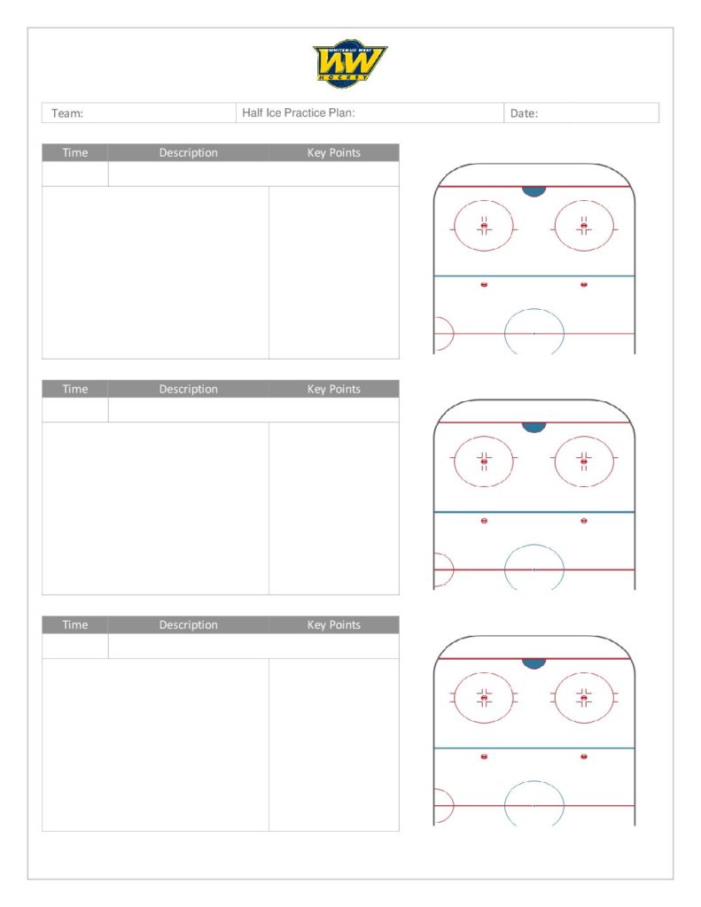 Hockey Practice Planner Template Example