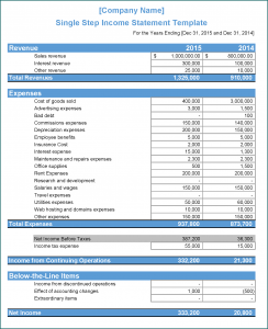 Income Statement Template Sample | Bogiolo