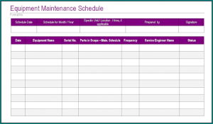 Maintenance Schedule Template Example Bogiolo