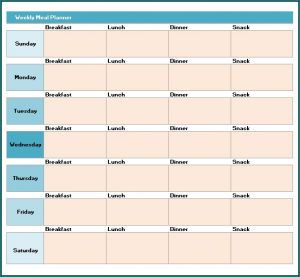 Meal Plan Template Sample | Bogiolo