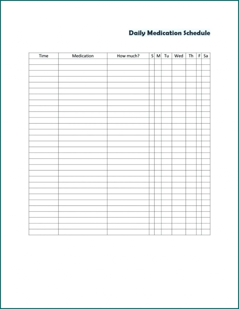 》Free Printable Medication Schedule Template