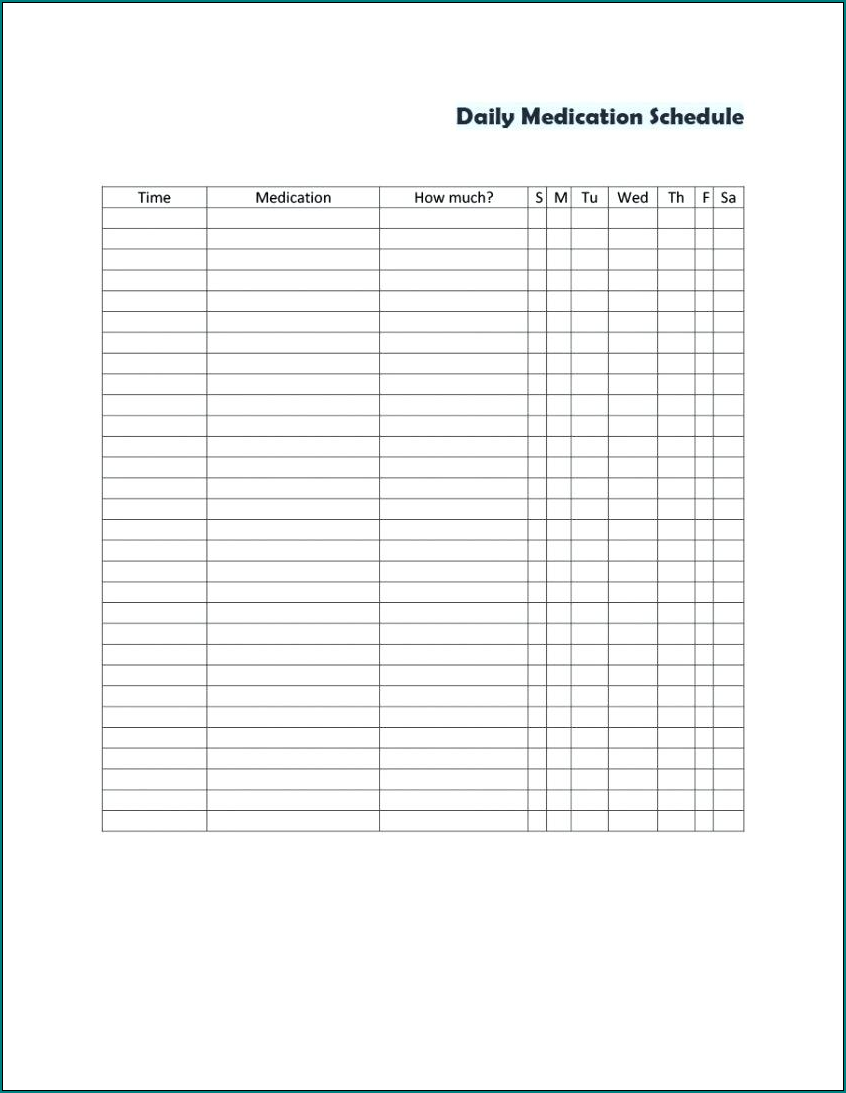 》Free Printable Medication Schedule Template