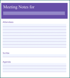 Meeting Notes Sample