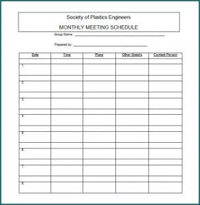 》Free Printable Meeting Schedule Template