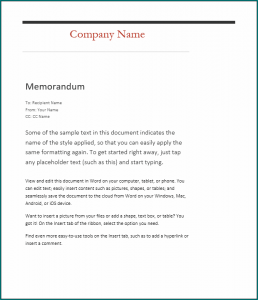 Memorandum Template 