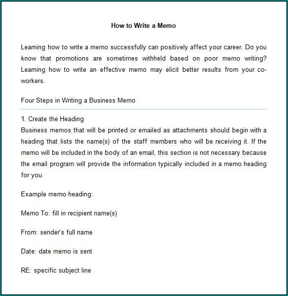 Memorandum Writing Example