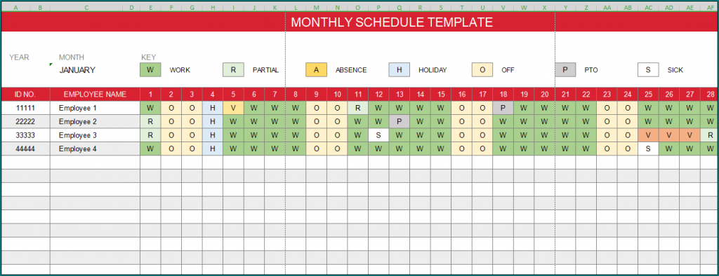 work schedule calendar maker