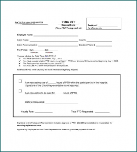 Paid Time Off Request Form Example