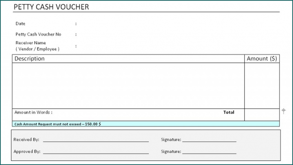 Petty Cash Template Example | Bogiolo