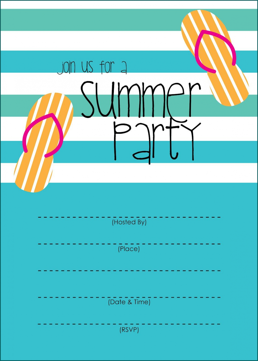 Pool Party Invitation Template Sample 