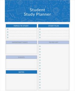Printable Academic Planning Template