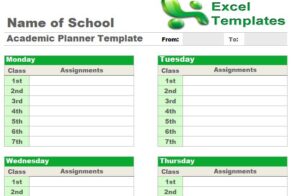 Printable Academic Planning Template Example
