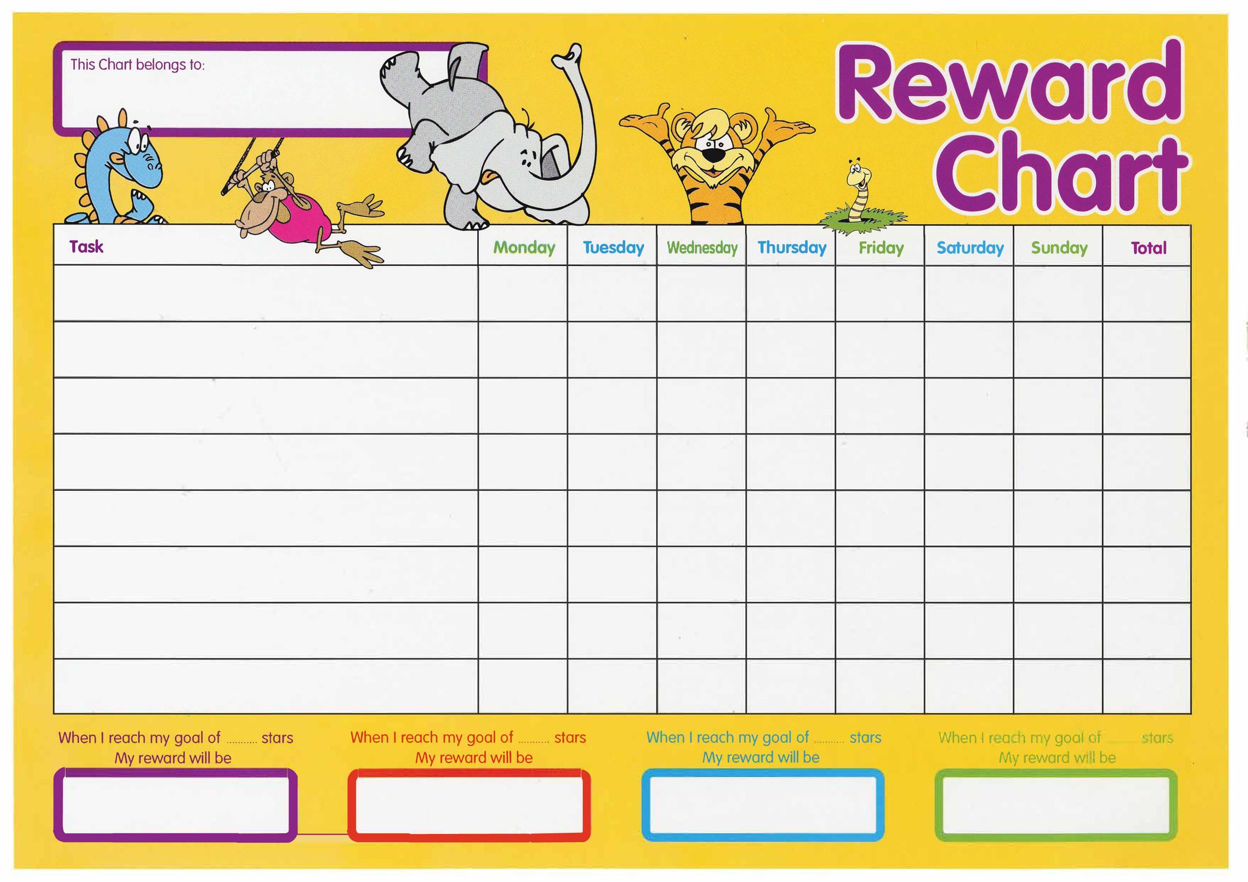 Printable Reward Chart Template Example