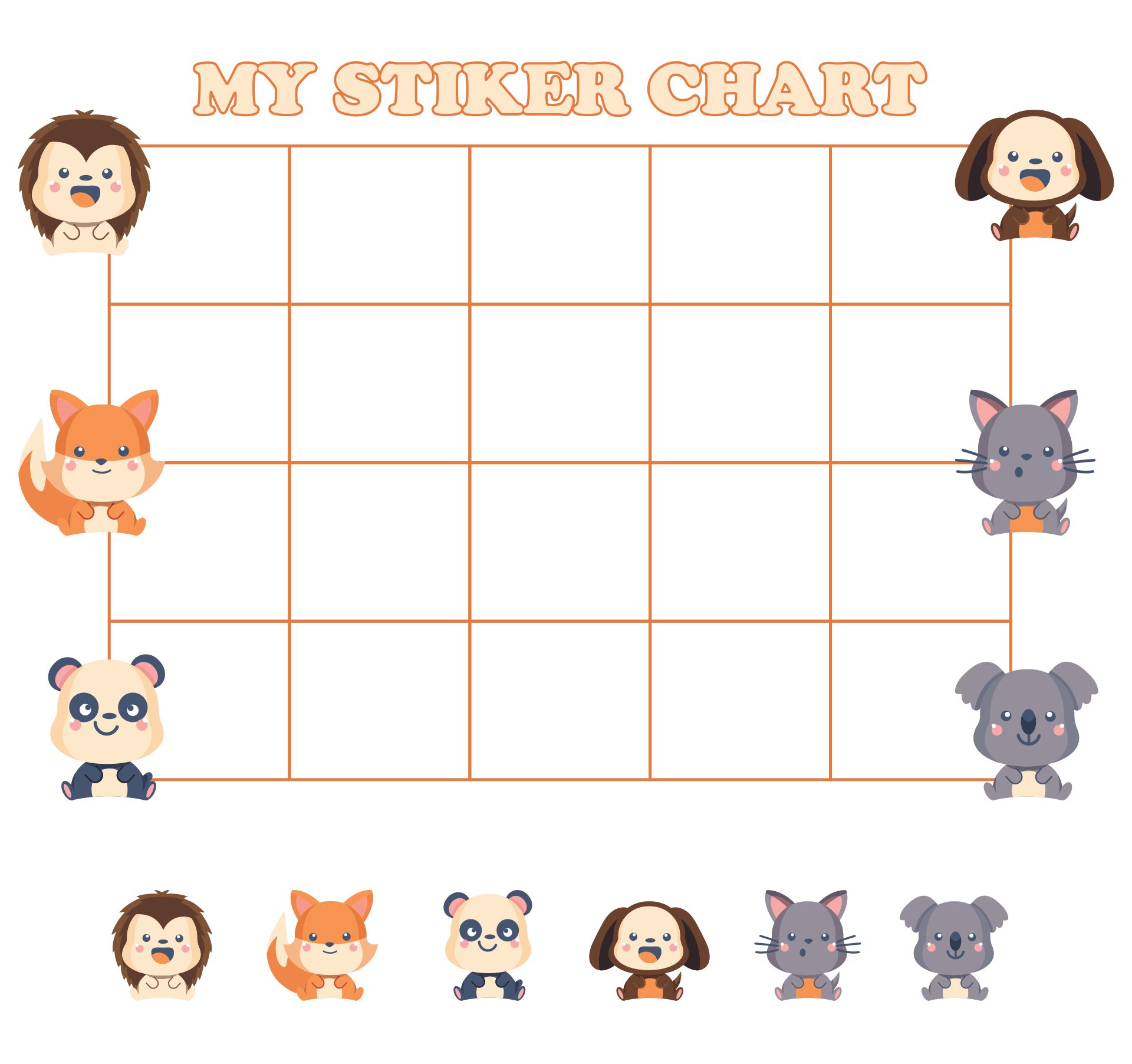 Printable Sticker Chart Template Example