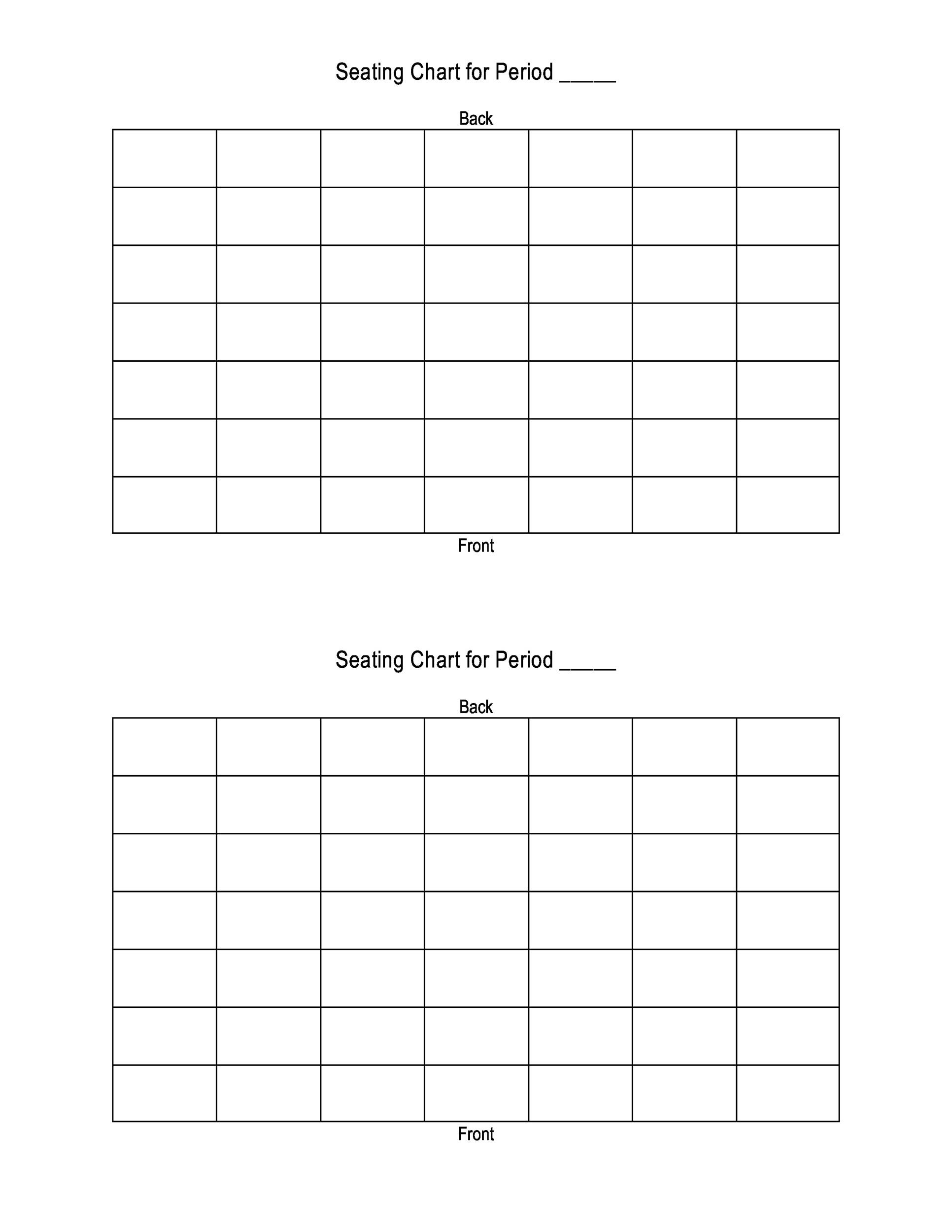 Printable Table Seating Chart Template Example