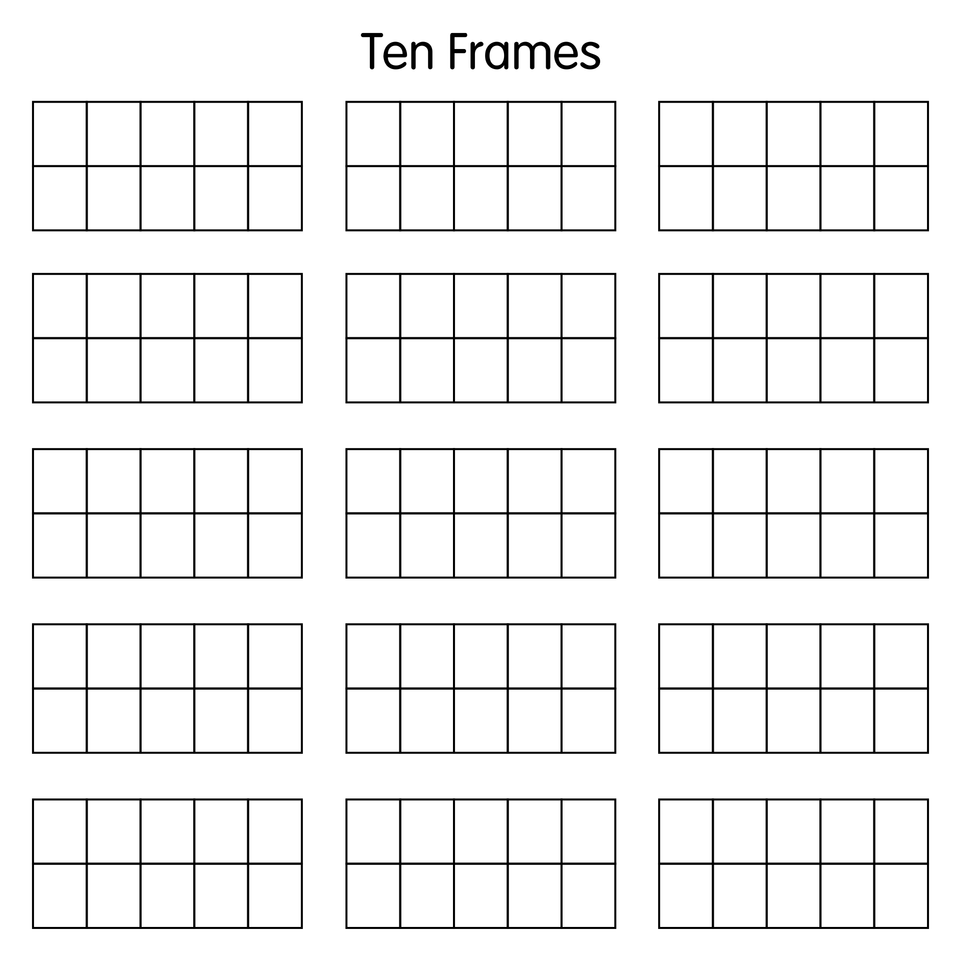 Printable Ten Frame Template Sample