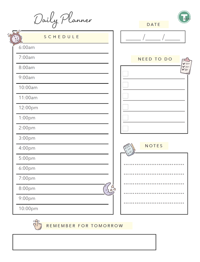 Printable Time Management Worksheet Template Example