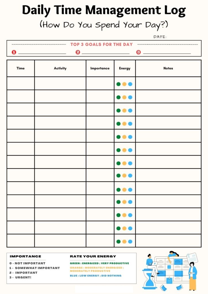 Printable Time Management Worksheet Template