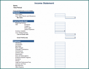 Profit And Loss Statement Template Sample 