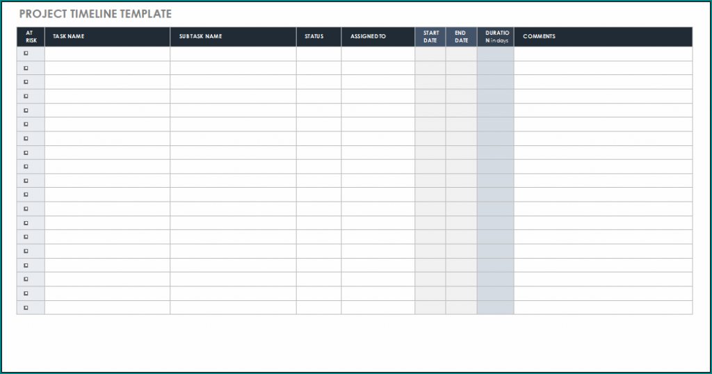 》free Printable Project Management Timeline Template