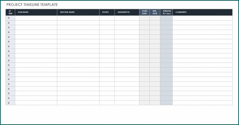 》Free Printable Project Management Timeline Template