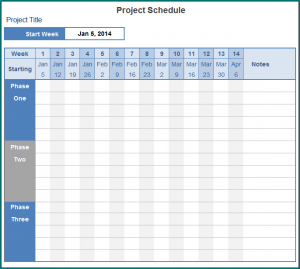 》Free Printable Project Schedule Template