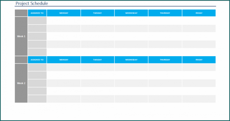 Project Schedule Template Excel Bogiolo