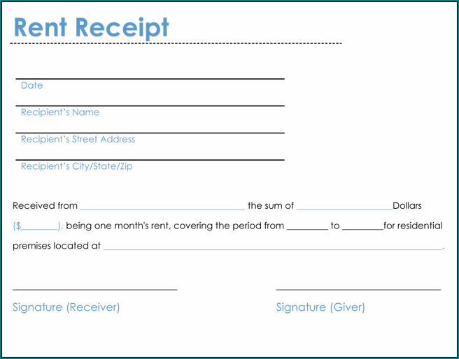 Receipt Template Word Example
