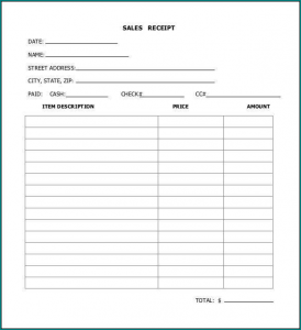 》Free Printable Sales Receipt Template