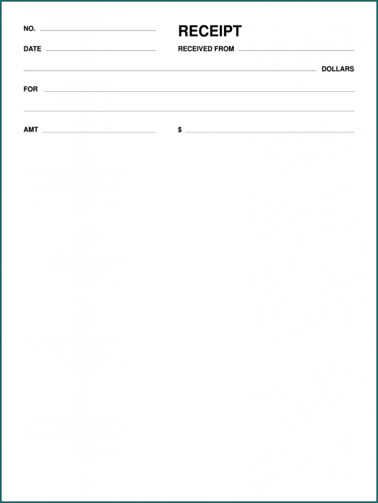  Free Printable Blank Receipt Form Bogiolo