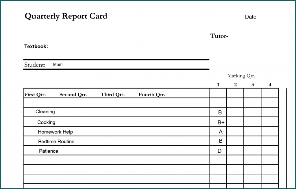 》Free Printable Blank Report Card