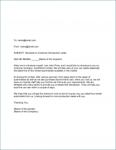 Sample of Business Introduction Letter