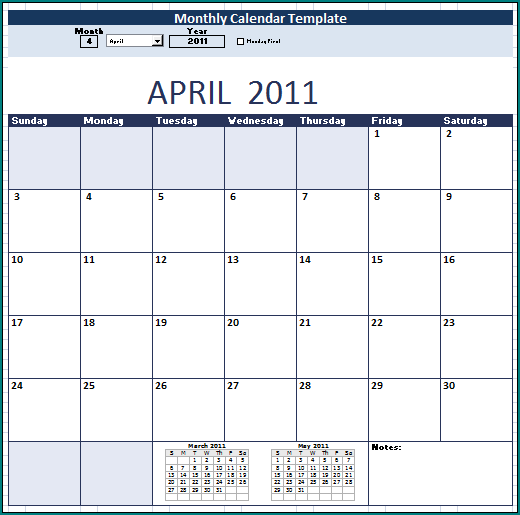 Sample of Calendar For Schedule Template