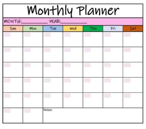Sample of Calendar Planning Template
