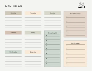 Sample of Daily Meal Planning Template