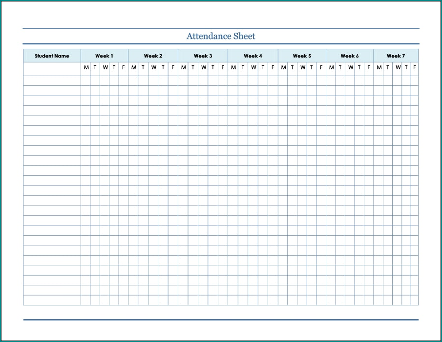Sample of Employee Absence Schedule Template