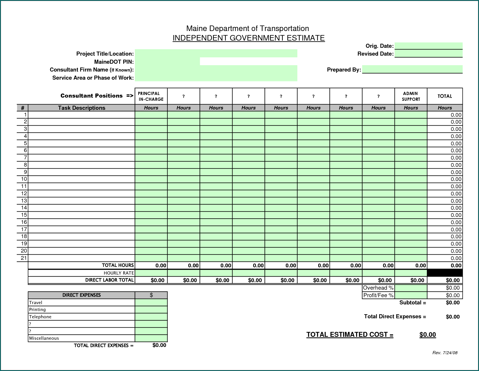 Sample of Example of Maintenance Work Order Template