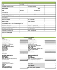 Sample of Financial Planning Template