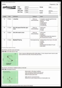 Sample of Football Practice Planner Template