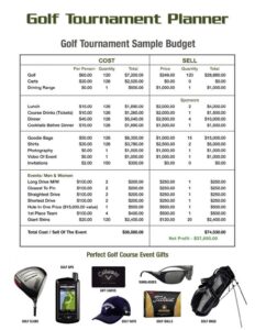 Sample of Golf Tournament Planning Template