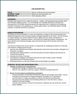 Sample of It Job Description Template